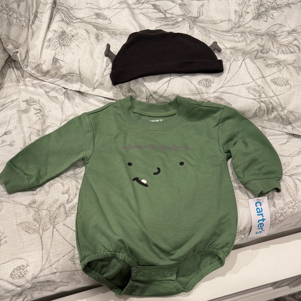 Carter's Green Monster Bodysuit with Hat